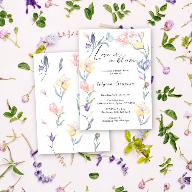 Convite Amor em Flor Chá de Noiva Floral (Criador carregado)