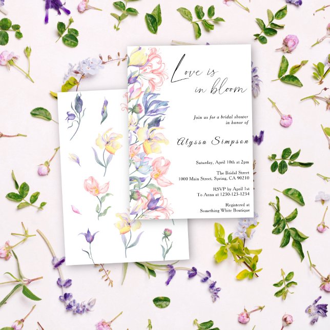 Convite Amor em Flor Chá de Noiva Floral (Criador carregado)