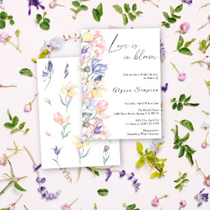 Convite Amor em Flor Chá de Noiva Floral