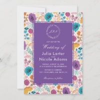 Amor em Flor Floral Romântico Rosa Roxo Casamento