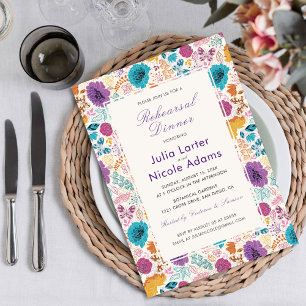 Convite Amor em Flor Floral Romântico Rosa Roxo Casamento
