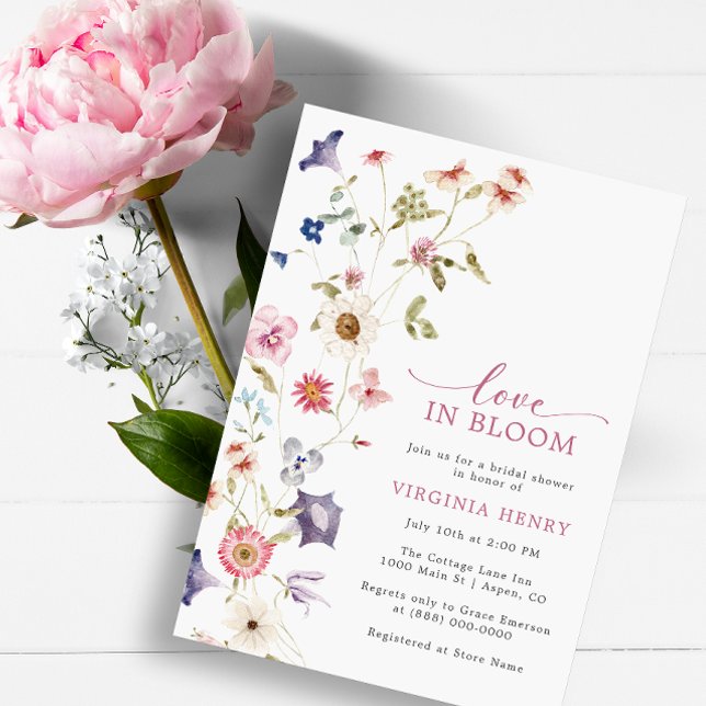 Convite Amor em Flor para Chá de Noiva (Bridal Shower Love In Bloom Invitation by Painted Paperie
)