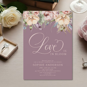 Convite Amor em Flor Rosa Floral Chá de Noiva