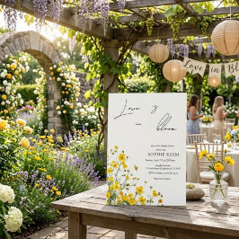 Convite Amor em Flor Show de Noiva Floral Amarelo