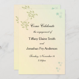 Convite Amor em Noivado Grande Texto em Laurels