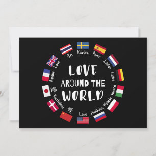 Convite Amor em Todo o Mundo Idiomas 