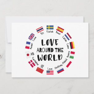 Convite Amor em Todo o Mundo Idiomas