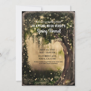 Convite Amor Encantado de Fantasia Floresta Vintage Prom D