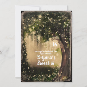 Convite Amor Enfeitiçado de Fantasia Floresta Vintage Doce
