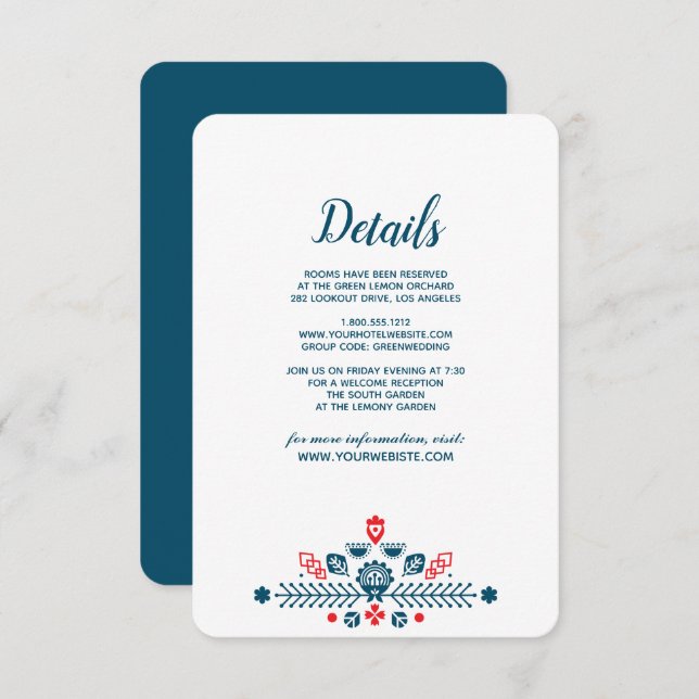 Convite Amor escandinavo | Detalhes do Convidado de Casame (Frente/Verso)