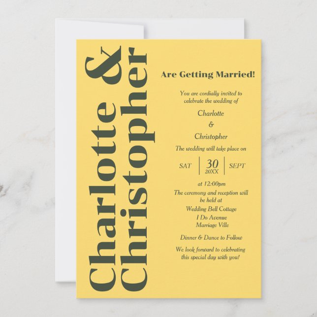 Convite Amor Escorregadio - Amarelo Sol Moderno (Frente)