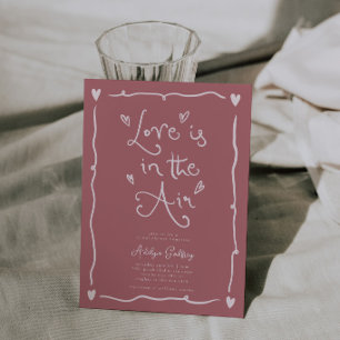Convite Amor Excêntrico Está No Ar Chá de Noiva Rosa