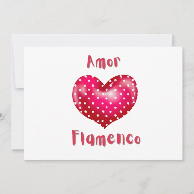 Convite Amor Flamenco Red Heart com Bolinhas Passion (Frente)