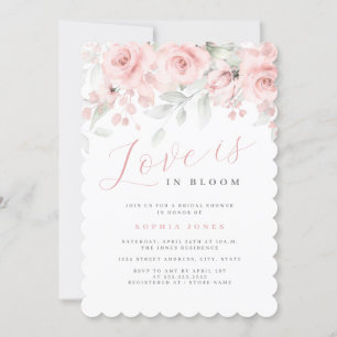 Convite Amor Floral está em Flor Rosa Bridal Shower