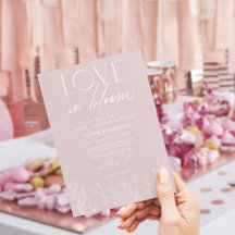 Amor Floral Moderno em Bloom Chá de panela Invitat