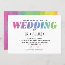 Amor ganha Casamento Rainbow Watercolor