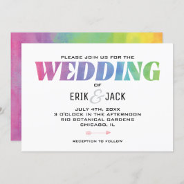 Convite Amor ganha Casamento Rainbow Watercolor