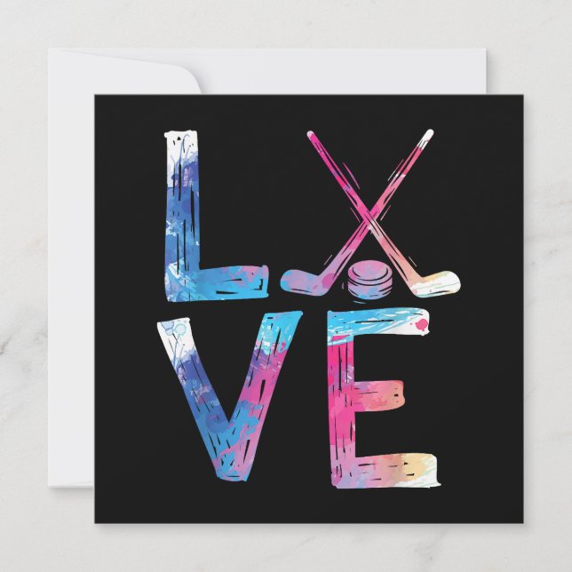 Convite Amor Garotas de Hóquei no Gelo Dão Presentes Mulhe (Frente)