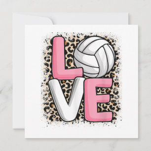 Convite Amor Leopardo-do-voleibol Mulheres Imprimidas Voll