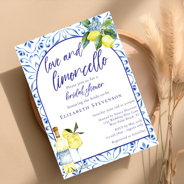 Convite Amor Limoncello Italiano Chuveiro de Noiva Escrito (Criador carregado)