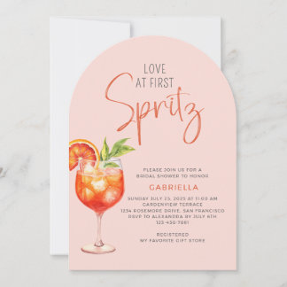 Convite Amor Moderno No Primeiro Chá de panela Rosa Spritz