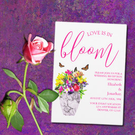 Convite Amor Na Recepção de casamento Floral De Bloom