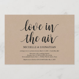 Convite Amor no ar, Invites de Elopemento de Casamento