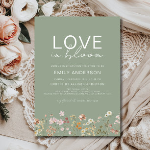 Convite Amor no Bloom Boho Wildflower Chá de panela