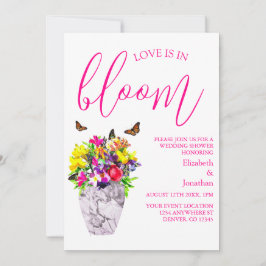 Convite Amor No Bloom Floral Chá de casamento