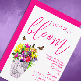 Convite Amor No Bloom Floral Chá de casamento