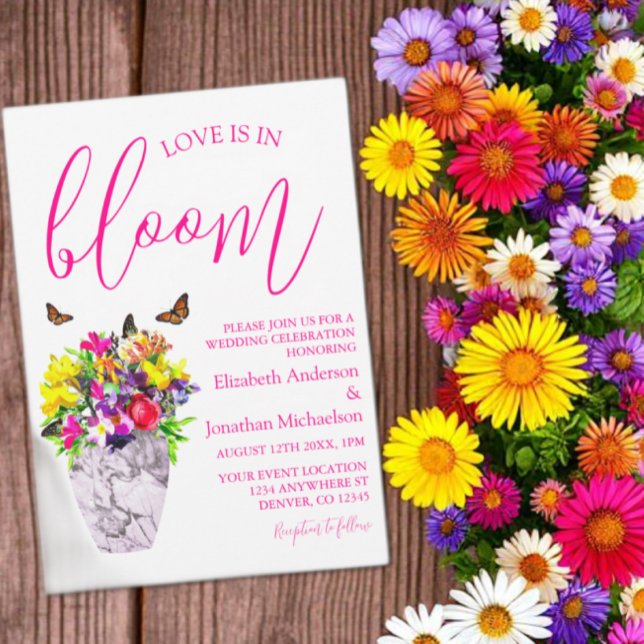 Convite Amor No Bloom Floral Wedding (Criador carregado)