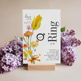 Convite Amor no Bloom Põe um Anel no Chá de panela