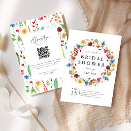 Convite Amor no Bloom Wildflower Back & QR Code Chá