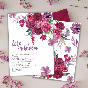 Convite Amor no Chá de panela floral de cor d'água floral