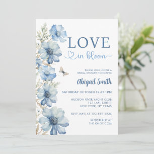CONVITE AMOR NO CHÁ DE PANELA FLORORAL AZUL DE BLOOM