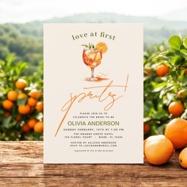 Convite Amor no First Spritz Orange Chá de panela (Criador carregado)