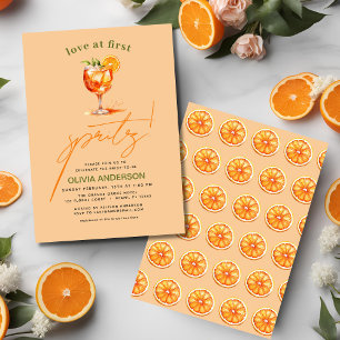 Convite Amor no First Spritz Orange Chá de panela