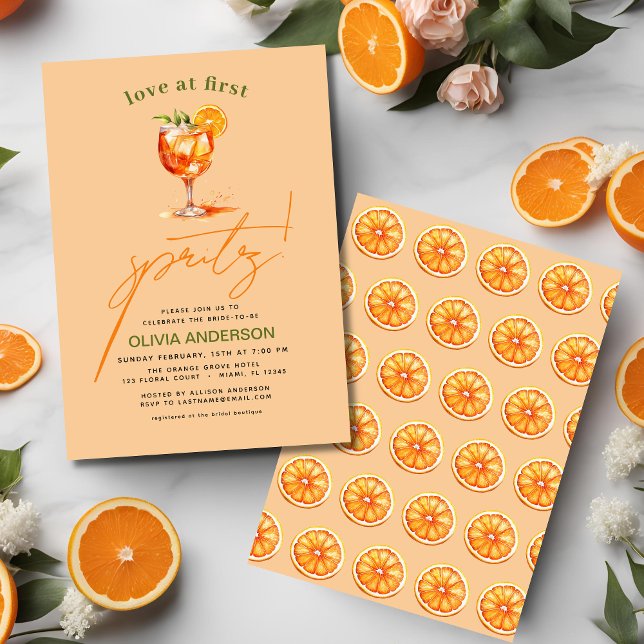 Convite Amor no First Spritz Orange Chá de panela (Criador carregado)