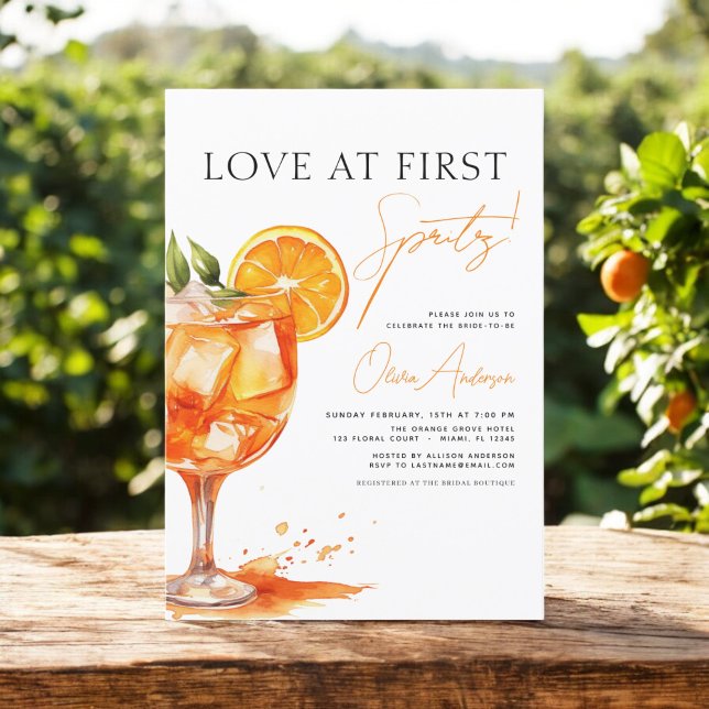 Convite Amor no First Spritz Orange Chá de panela (Criador carregado)