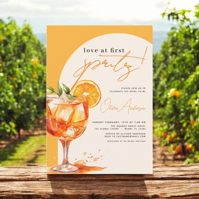 Convite Amor no First Spritz Orange Chá de panela (Criador carregado)