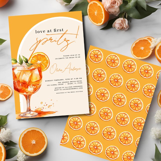 Convite Amor no First Spritz Orange Chá de panela (Criador carregado)