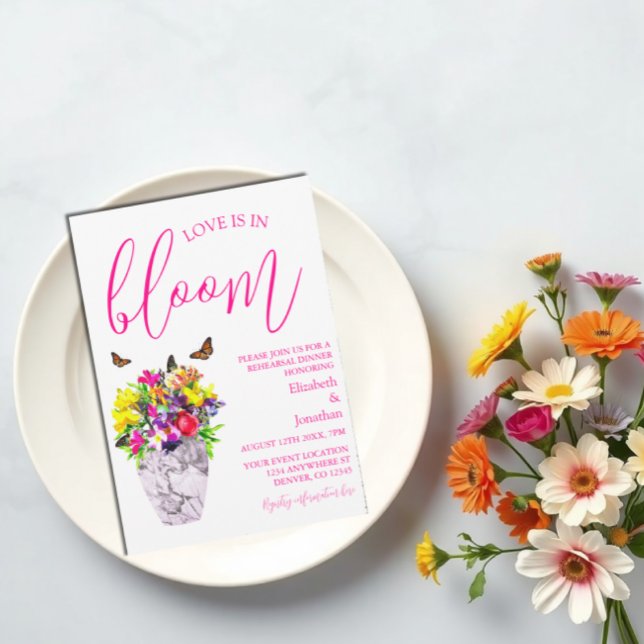 Convite Amor No Janto De Ensaio Floral Bloom (Criador carregado)