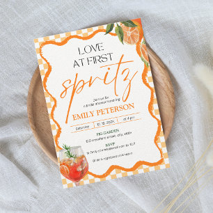 Convite Amor no Primeiro Chá de panela de Spritz Retro Wav