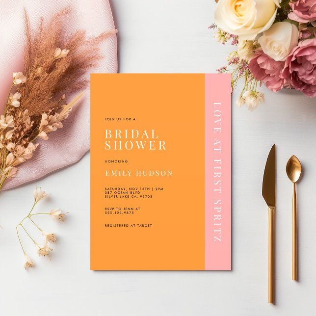 Convite Amor no Primeiro Chá de panela Moderno Spritz (Criador carregado)