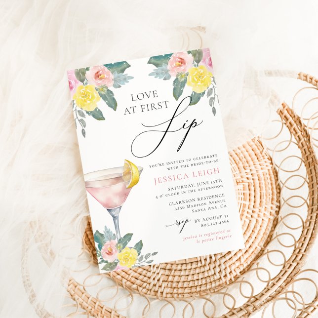 Convite Amor no Primeiro Chá de panela Sip Bright Cocktail (Criador carregado)