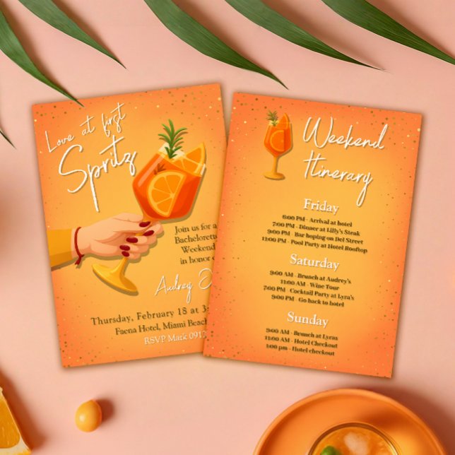 Convite Amor no Primeiro Spritz Bachelorette Weekend (Love at First Spritz Bachelorette Weekend Invitation)