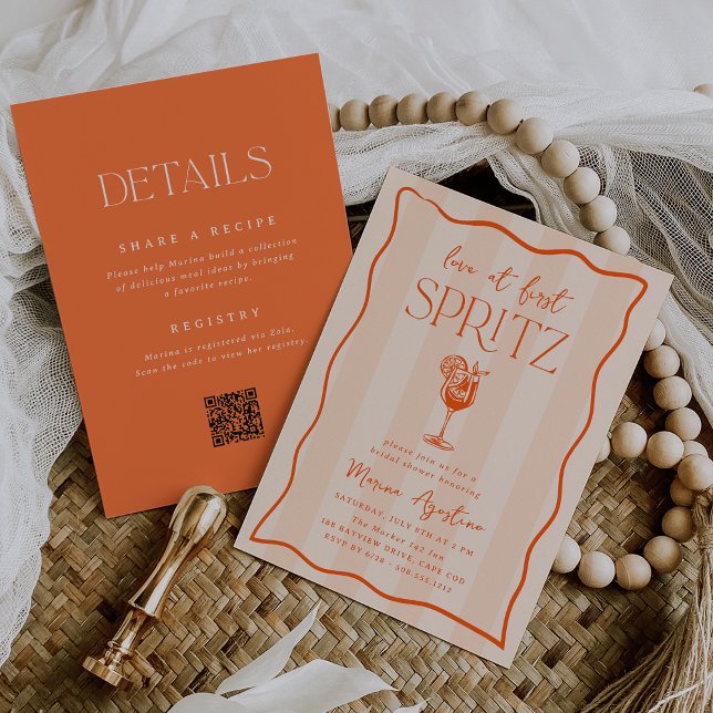 Convite Amor no Primeiro Spritz Chá de panela Duplo (Criador carregado)