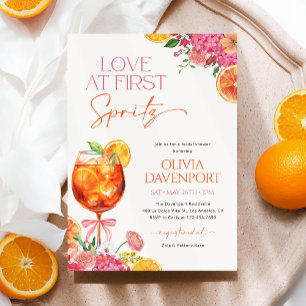 Convite Amor no Primeiro Spritz Citrus Floral Chá de panel