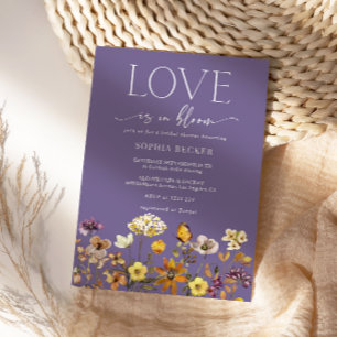 Convite Amor pelo Chá de panela Roxo Bloom