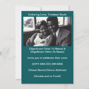 Convite Amor Preto Casamento Preto dos anos 60